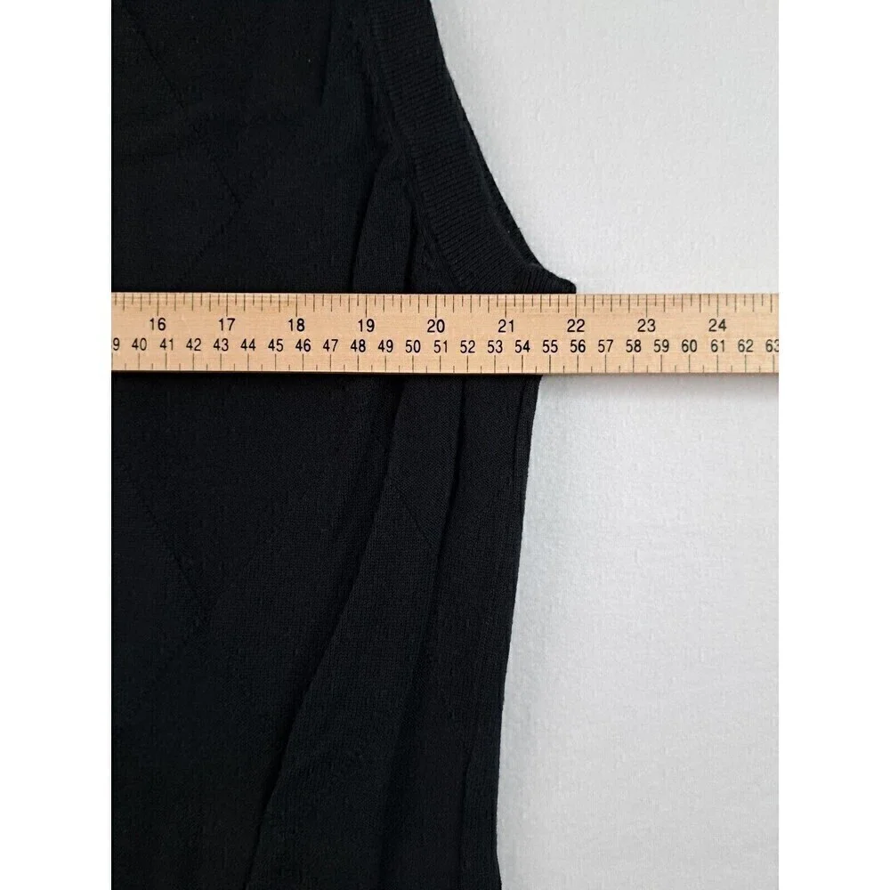 Oscar De La Renta Argyle Golf Sweater Vest Black Mens XL - Picture 4 of 5